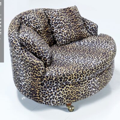 Original Mid Century Leopard Circular Chair
