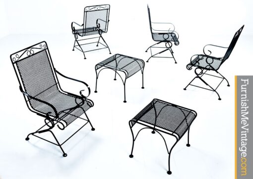 Restored Vintage Wrought Iron Patio Set