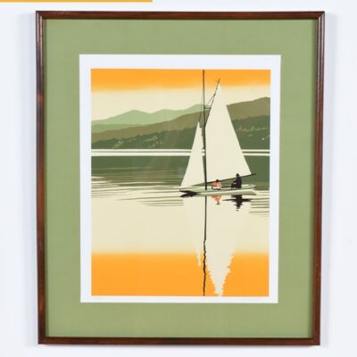 Vintage Original Sailboat Serigraph by Fields