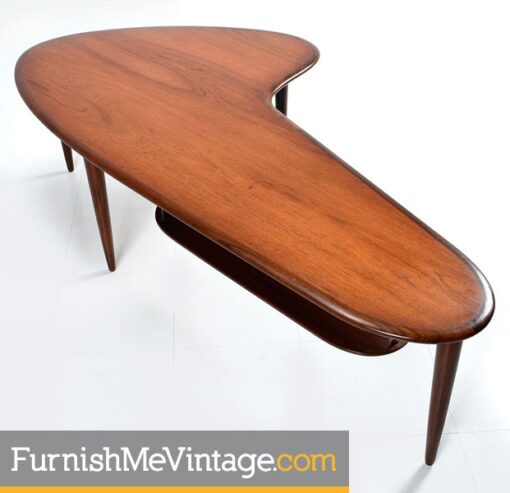 Restored Mid Century Danish Teak Boomerang Table