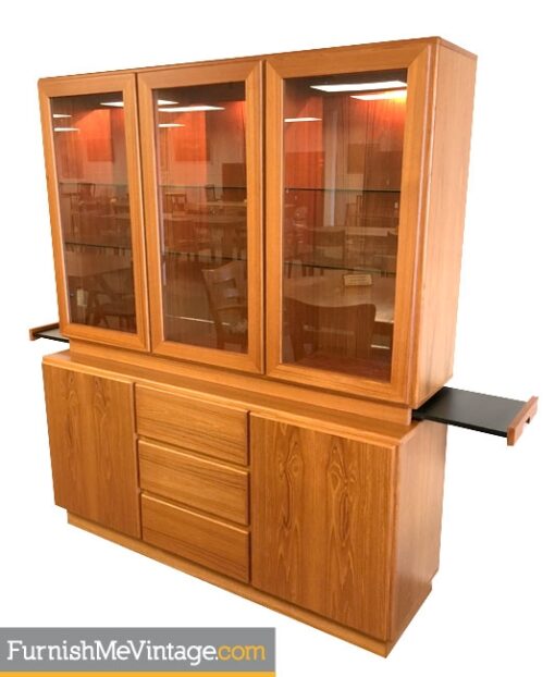 Vintage Mobican Teak China Cabinet