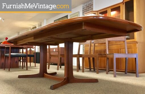 Oval Vintage Danish Modern Teak Dining Table