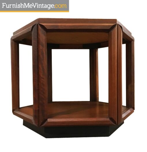 Mid Century Modern Burled Hexagon End Table