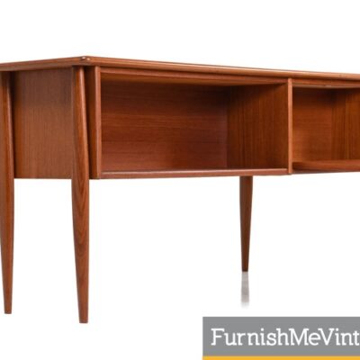Restored Vintage Teak Desk with Bookcase Front