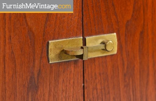 Mid Century Modern Credenza with Brass Latches