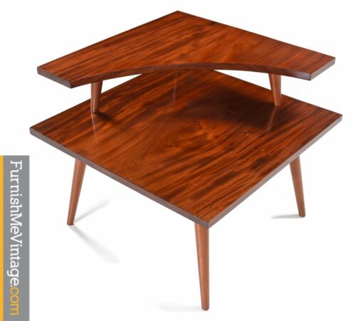 Mid Century Modern Mahogany Corner Table