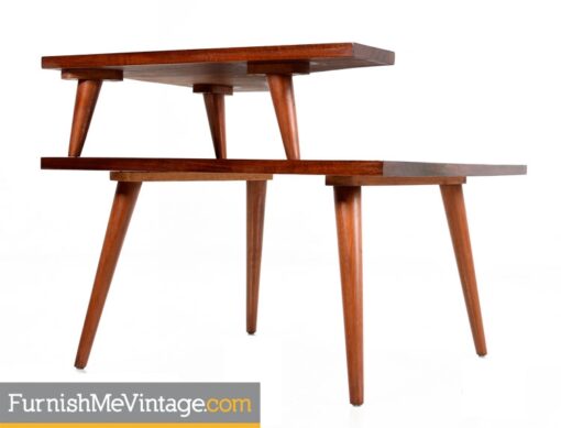 Mid Century Modern Mahogany Corner Table