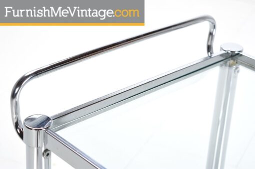 Chrome Bar Cart - Mid-Century Modern With Glass Shelves