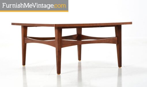 White Laminate and Walnut Square Coffee Table