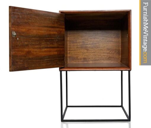 Mid Century Milo Baughman Cabinet on Iron Base