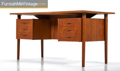 Danish Teak Desk with Bookcase Front