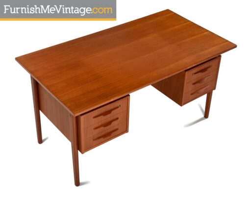 Danish Teak Desk with Bookcase Front