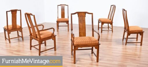 Six Vintage Chin Hua Dining Chairs by Century