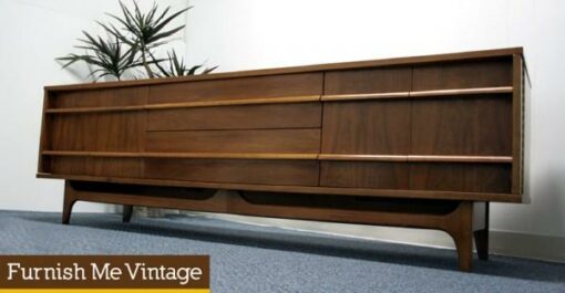 Retro 1950s Mid Century Modern Long Low Credenza