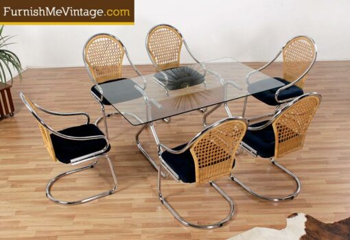 Vintage Chrome Dining Table by Bassett Mirror Company