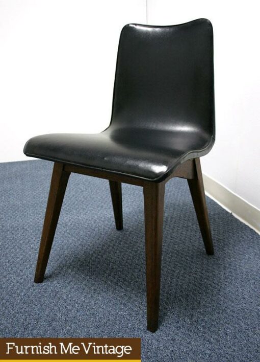 Mid Century Modern Sligh & Lowry Black Naugahyde Chair