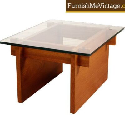 Vintage Danish Modern Teak Hash Tag End Table
