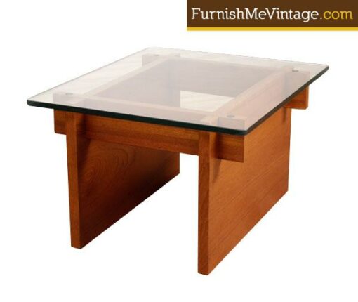 Vintage Danish Modern Teak Hash Tag End Table