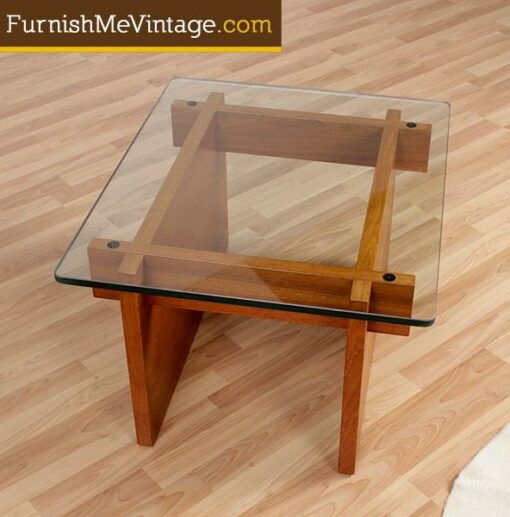 Vintage Danish Modern Teak Hash Tag End Table