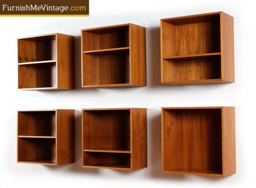 Vintage Danish Teak Wall Mounting Cabinets