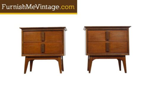 Pair of Restored Mid Century Modern Mayan Nightstands