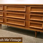 Vaulted Facade Mid Century Triple Dresser Credenza