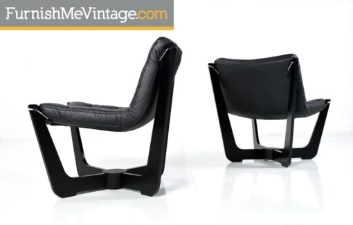 Black Leather Fjords Phoenix Chair