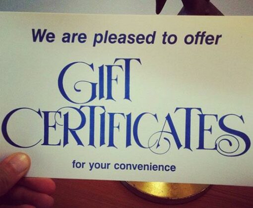 Gift Certificates