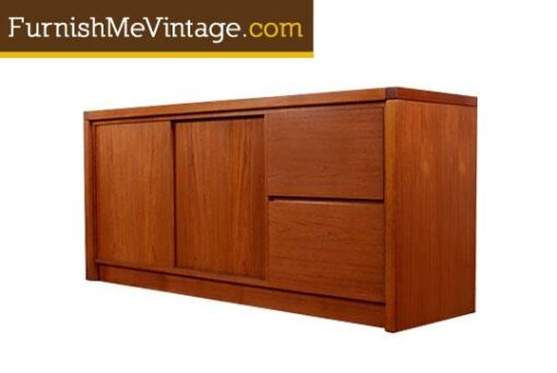 Vintage Danish Modern teak office credenza by H.P. Hansen