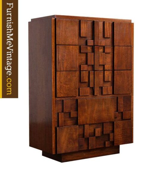 Restored Mid Century Lane Brutalist Chest of Drawers