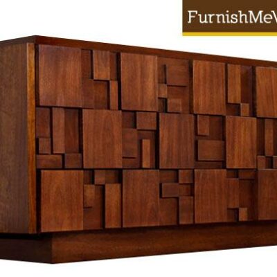 Restored Mid Century Lane Brutalist Triple Dresser