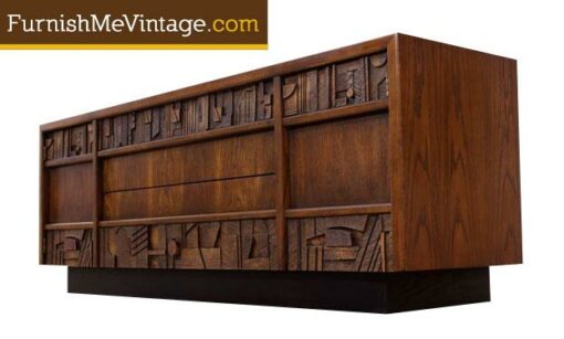 Mid century Lane Brutalist low credenza