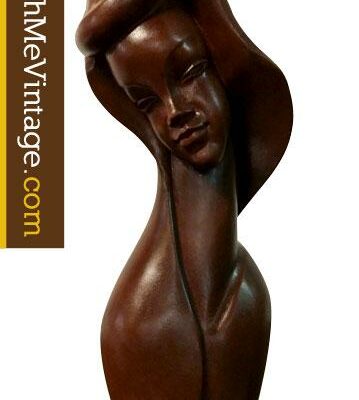 Mid Century Modern Walnut Female Bust