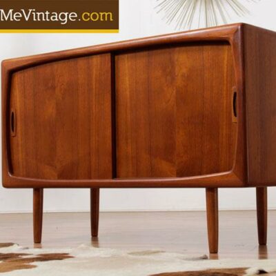 Mini mid century modern Danish teak credenza by Bernhard Pedersen