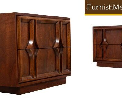 Set of (2) Refinished Sculpted Vintage Nightstands