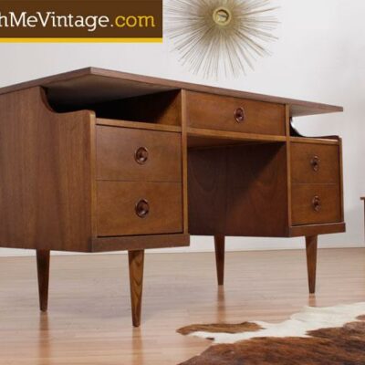 Mid century modern American Walnut Desk with floating top