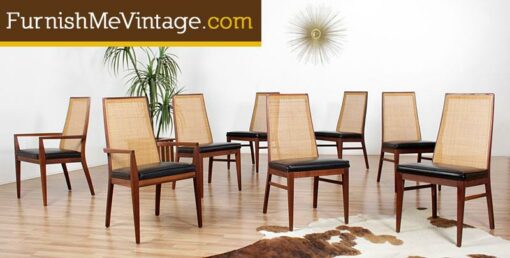 8 mid century modern Milo Baughman for Dillingham dining chairs