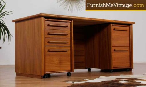 Vintage Danish Teak Desk with Modular Cabinets