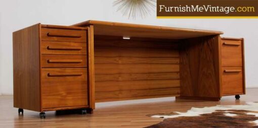 Vintage Danish Teak Desk with Modular Cabinets