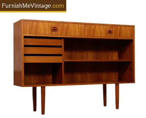 Narrow Mid Century Modern Danish Teak Credenza