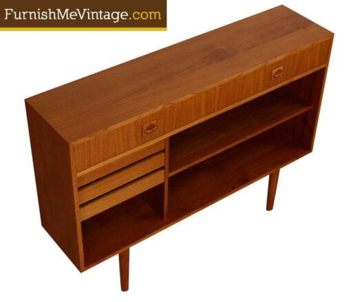 Narrow Mid Century Modern Danish Teak Credenza