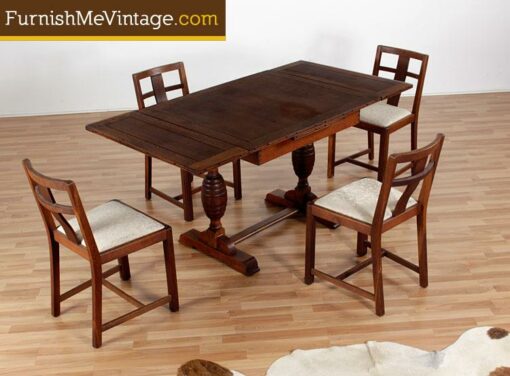 Vintage Solid Oak English Pub Dining Set