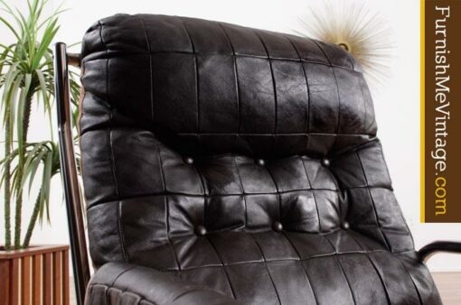 Pair of Mid Century Modern Leather and Chrome Chairs