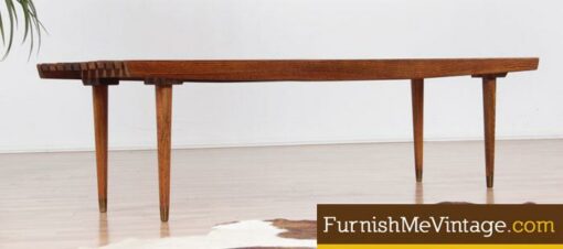 Five Foot Mid Century Slat Bench Coffee Table