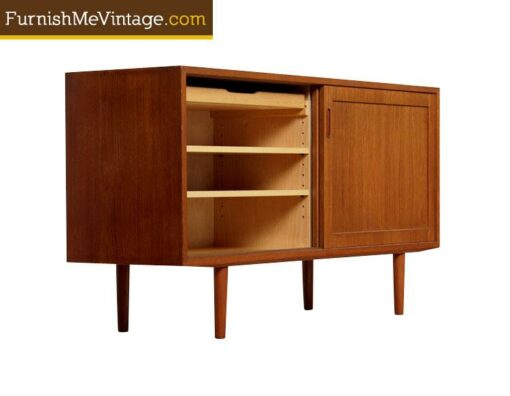 Sliding Door Mid Century Modern Teak Credenza