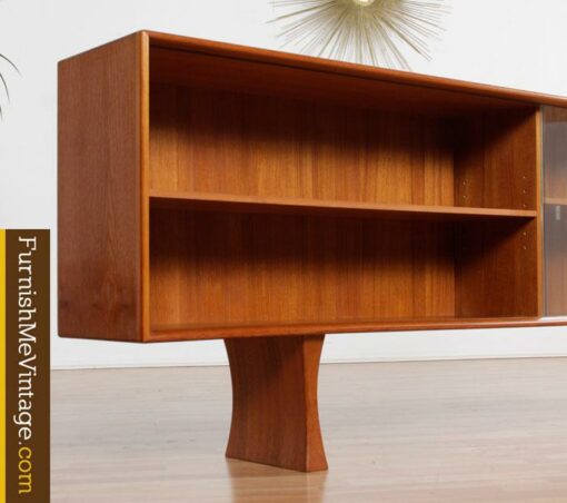 Danish Teak Display Cabinet with Finished Back