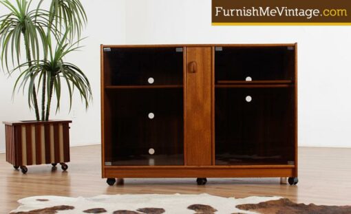 Vintage Danish teak media cabinet by Skipper Mobler