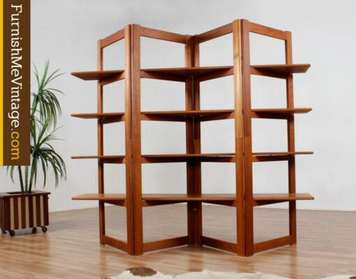 Used contemporary teak room divider bookcase