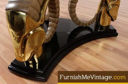 Vintage Neo Deco Brass Ram Head Coffee Table