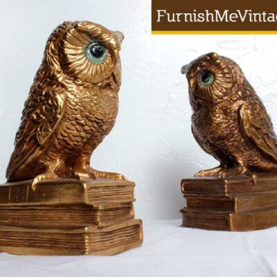 Pair of vintage 1960s Owl Bookends